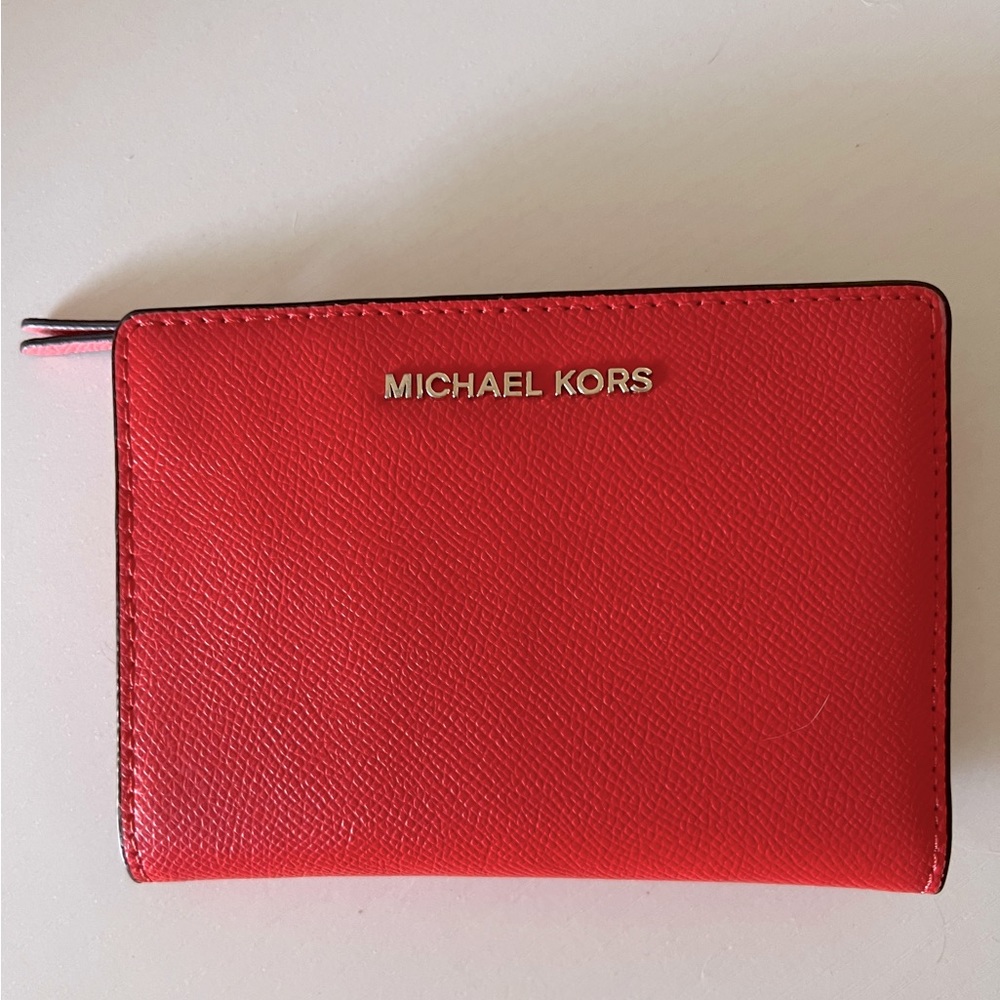 SALE MICHAEL KORS Versatile Color Block Saffiano Leather Wallet With Card Holder - Picture 15 of 15